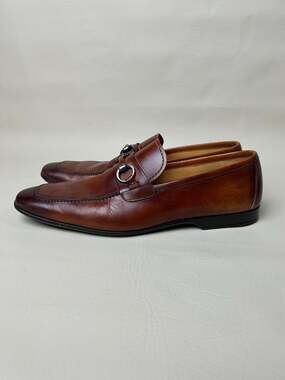 Magnanni Voto Men’s Size 11 Dress Shoes Brown Leather Horsebit Loafers 17532